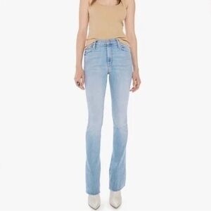 Mother Denim The Runaway Fray Skinny Flare Jeans Crossroads Wash Sz 34